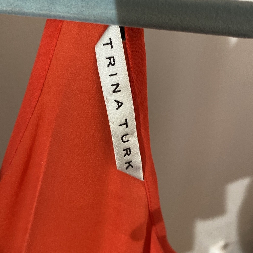 Trina Turk silk halter tank size S coral/orange - Picture 3 of 3